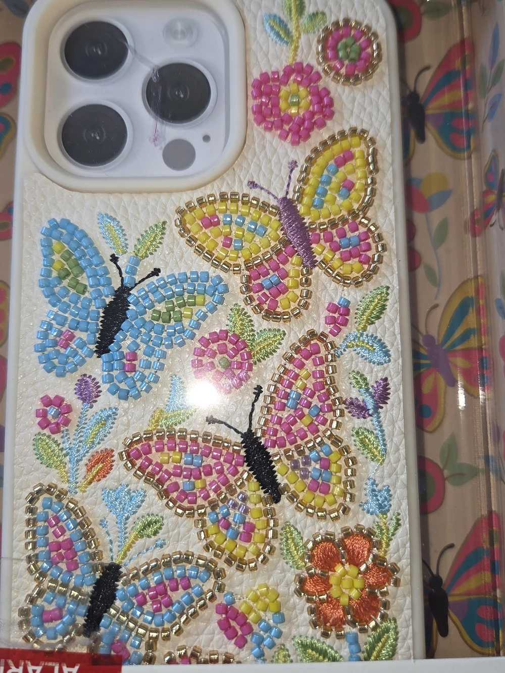NIB, Wildflower Limited Edition Butterfly Beaded iPhone 15 Pro Max Case. CP